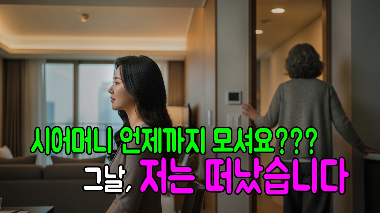 시어머니 언제까지 모셔요?  그 말에 저는 떠났습니다 | 어머니의 복수
