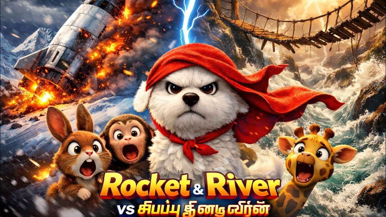 சிவப்பு துண்டு வீரன் rocket river story kids story Tamil story 