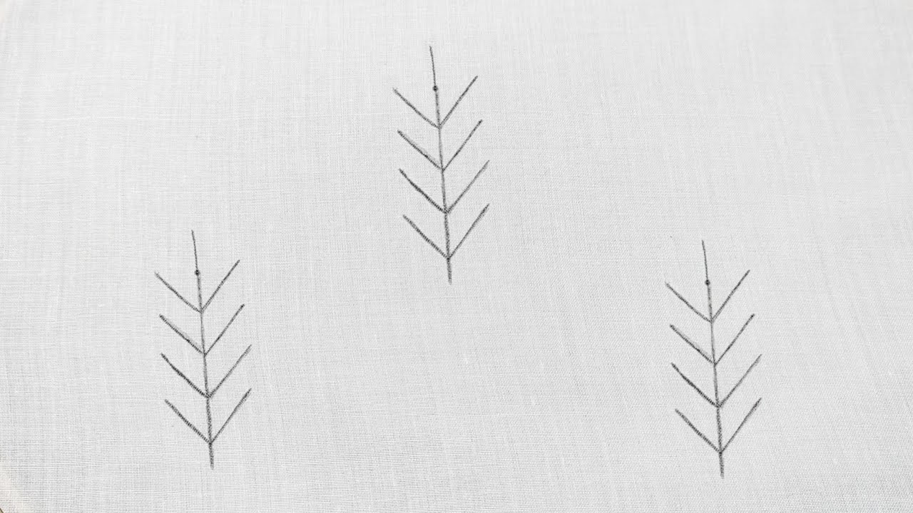 All Over Leaf Motif Design for Dress/Kurti/Bedsheet (Hand Embroidery ...