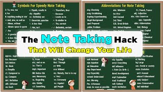 HOW TO TAKE NOTES QUICKLY: 150  Useful Symbols & Abbreviations For Speedy Note Taking