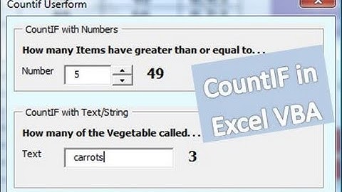 CountIF Excel VBA