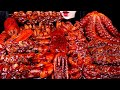 ASMR SPICY SEAFOOD, SPICY ENOKI  MUSHROOM, OCTOPUS, OYSTER, SQUID, CRAB,매운 굴 해물찜 먹방, 팽이버섯 먹방 MUKBANG