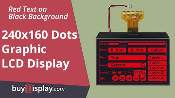 Serial 3.4"Graphic 240x160 LCD Display with Touch Panel,Red on Black