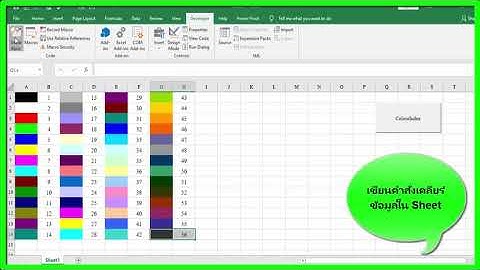 vba Excel  เกี่ยวกับสี ColorIndex