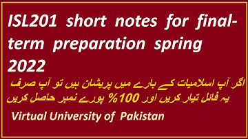 ISL 201 final term preparation/Important  mcqs  of  isl 201  for  final term/spring 2022/vu fast