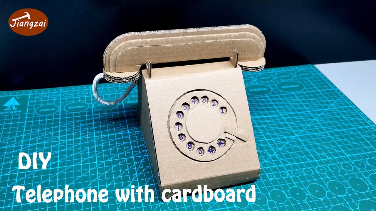 how to make a rotary dialing telephone from cardboard diy cardboard telephone youtube diy cardboard cardboard cardboard crafts