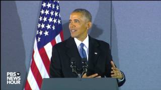 Barack Obama says goodbye to his staffers on Inauguration Day 2017