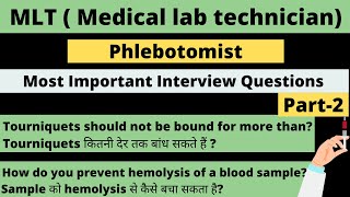 Lab Technician | BSC MLT | phlebotomy | Interview Questions and Answers | in Hindi | Part-2 screenshot 1