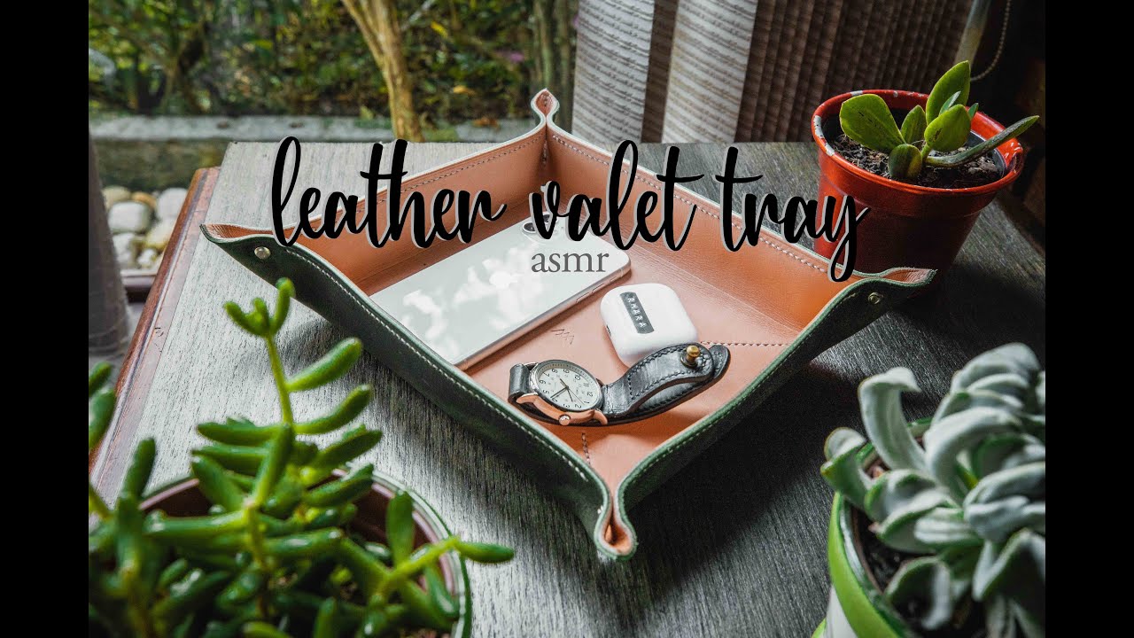 Leather Valet Tray ASMR (veg tan + crazy horse)