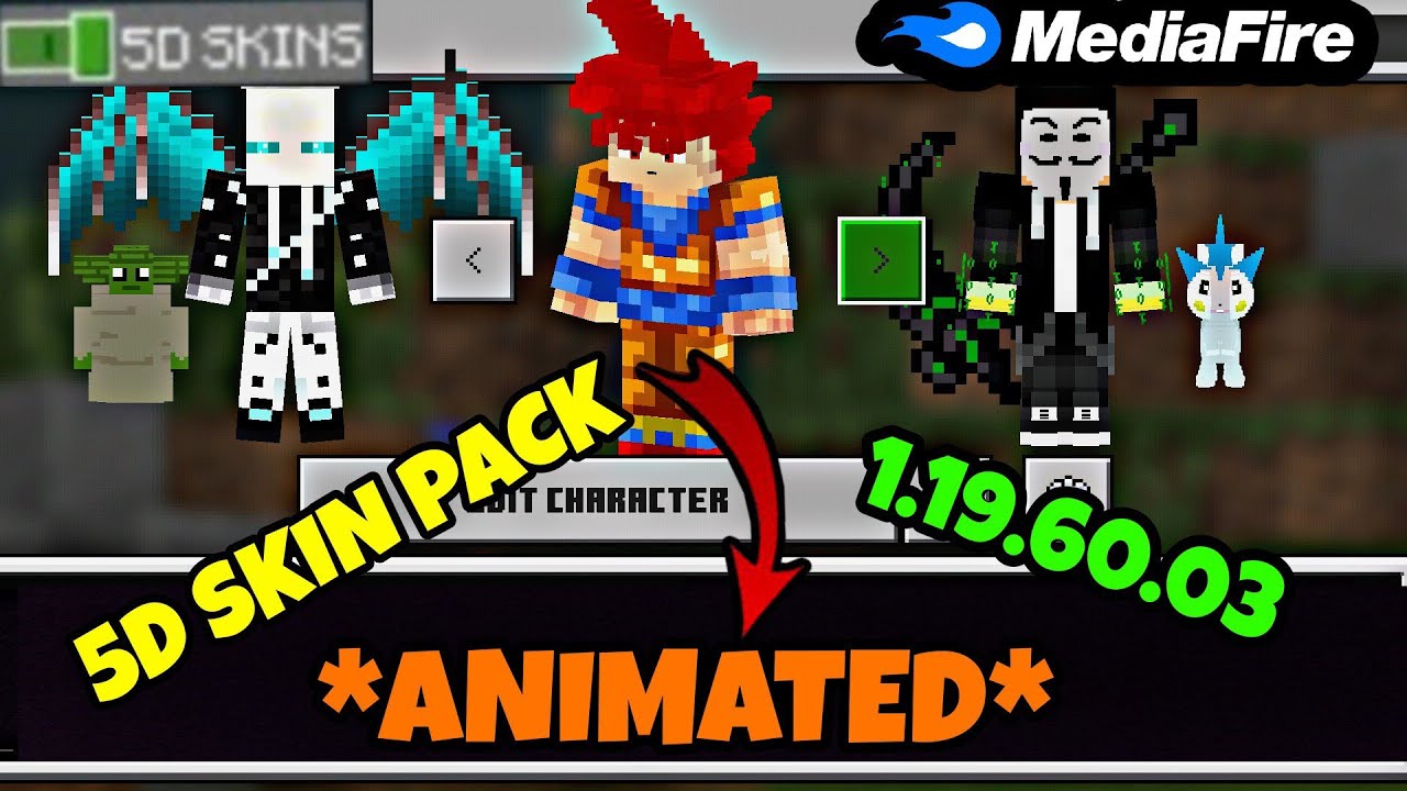 Animated 5D Skin Pack Download | 1.19.60.03 | MCPE | - YouTube