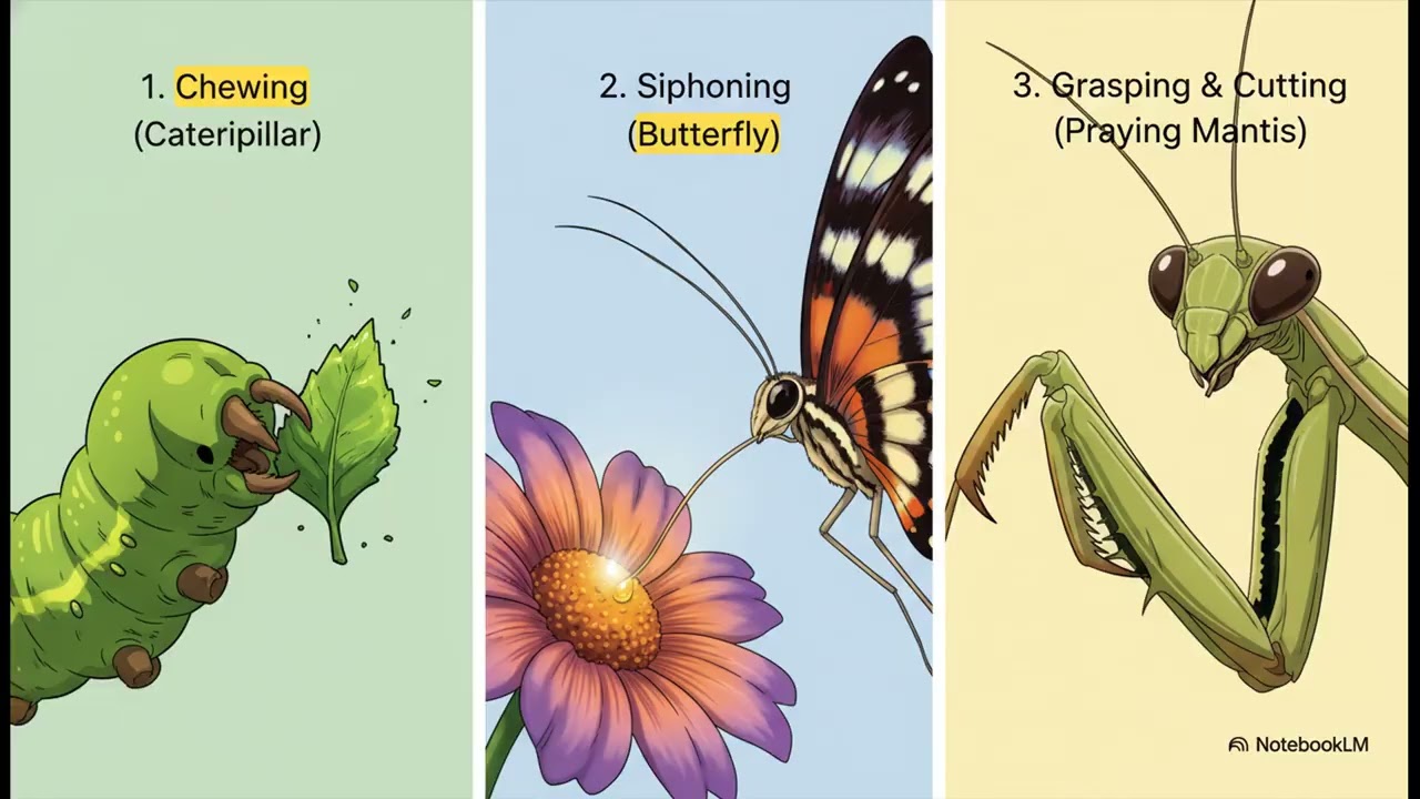 2.3 Η Τροφοληψία των Εντόμων Η πρόσληψη ουσιών και η πέψη στους ζωικούς οργανισμούς  ΒΙΟΛΟΓΙΑ Α ΓΥΜΝ