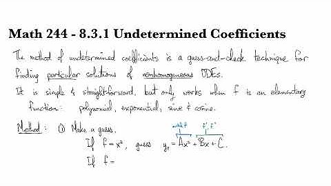 8.3.1 Undetermined coefficients