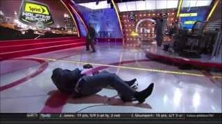 Shaq’s hilarious live TV tumble inspires memes, lands him on all-time fall list