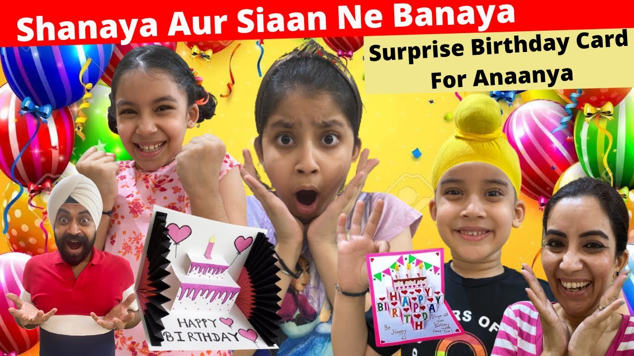 Shanaya Aur Siaan Ne Banaya Surprise Birthday Card For Anaanya | RS 1313 VLOGS | Ramneek Singh 1313