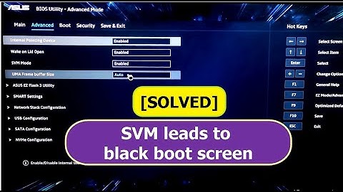 Enabling SVM on laptop leads to black boot screen [SOLVED]