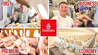 Emirates In All Four Classes | First, Business Class, Premium Economy, Economy