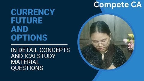 Currency Futures And Options - In Detail Concepts & ICAI Study Material Questions| CA Final AFM