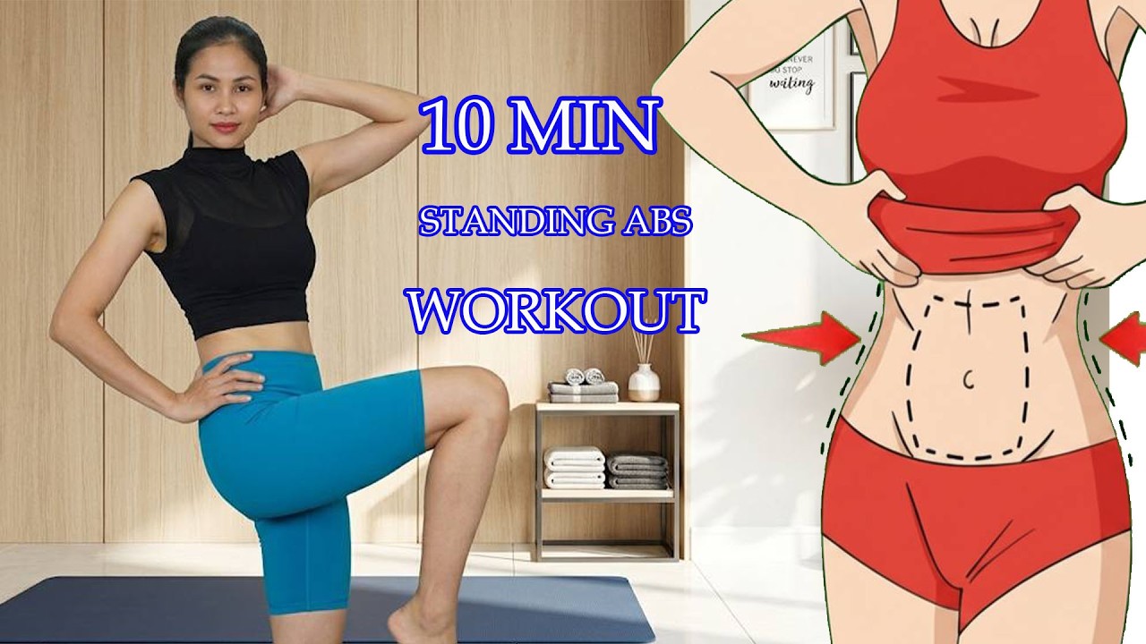 🔥 10 MIN EASY STANDING ABS & FULL BODY WORKOUT (Beginner, No Equipment ...