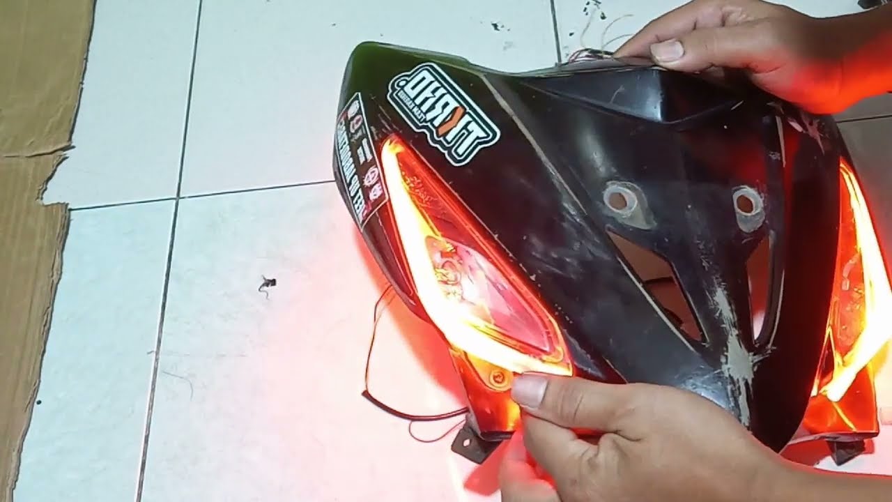 cara memasang lampu alis Honda Revo #modifikasi #otomotif #honda