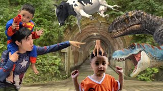 Bé Bo trở thành siêu nhân superman chiến đấu khủng long bạo chúa bảo vệ con bò sữa 63