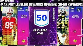 MAX MUT LEVEL 50 REWARDS! FREE 92 HESTER, 91 KITTLE, 87-88 PASS AND MORE! MUT LEVEL 26-50 REWARDS!