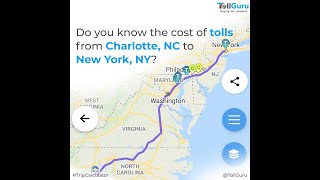 Charlotte NC to New York NY trip toll and route comparison | App & API | TollGuru screenshot 5