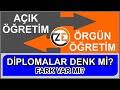 Ak retim  rgn retim diplomalar denk mi fark var m anadolu af