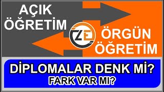 Açık Öğretim - Örgün Öğretim Diplomaları Denk mi? Fark Var mı? Anadolu Aöf