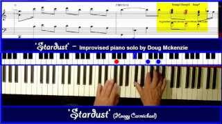 'Star dust' (Hoagy Carmichael) - Solo Jazz piano tutorial chords