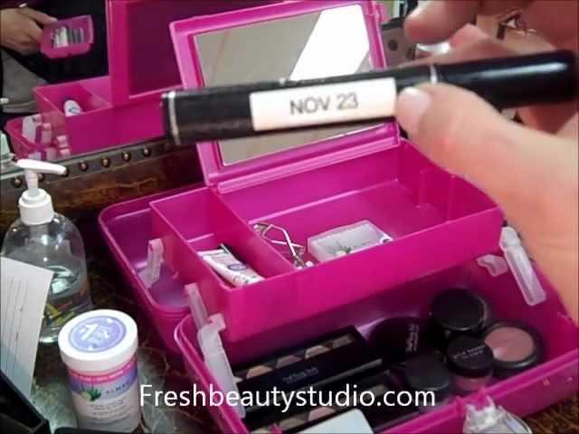 Use a makeup case or a tackle box to organize your dip powders
