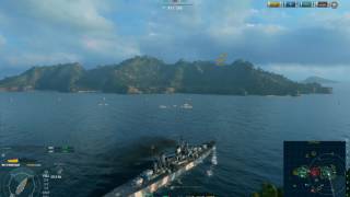 World of Warships Replay - British TX cruiser Minotaur sacrifices herself to let her team win