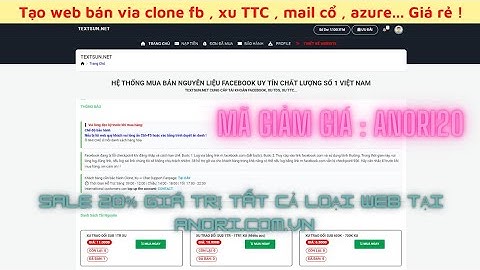HƯỚNG DẪN TẠO WEB Bán Tài khoản MXH , Bán Via Clone FB , Xu Bán Mail cổ Giá Rẻ , Giao Diện Max Đẹp !