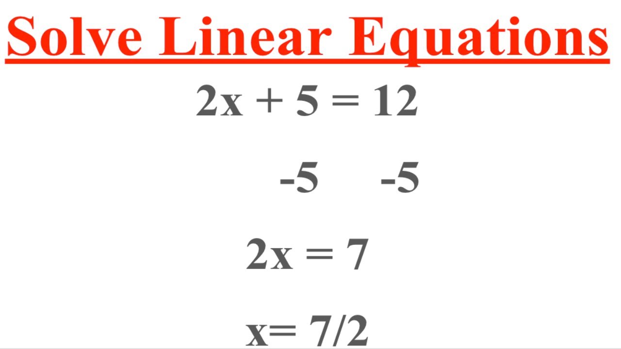 Solve for x. (5 Questions) 