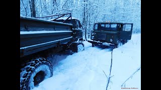 Месиво в снегу! ГАЗ-66 с мотором ВАЗ и ГАЗ-66! Storming snowdrifts on trucks