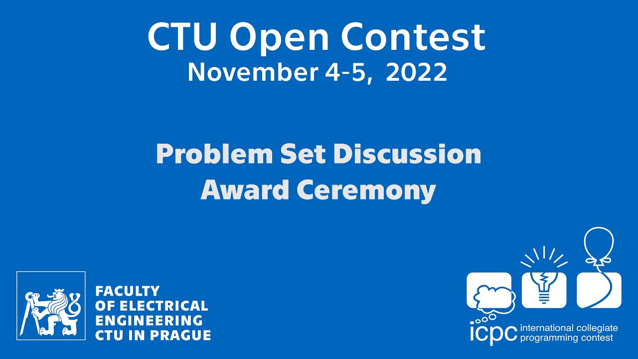 CTU Open 2022 Problem Set Discussion and Award Ceremony - YouTube