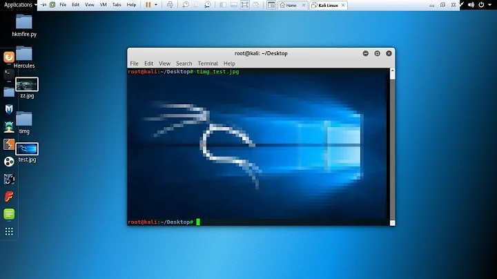 View image in Terminal. Kali Linux