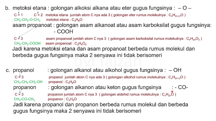 Pasangan senyawa yang merupakan isomer ditunjukkan oleh angka