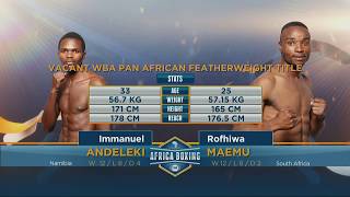 Immanuel Andeleki v  Rofhiwa Maemu | Fox Africa Boxing Championships