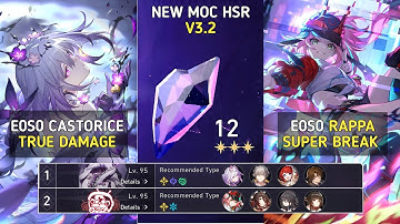 E0S0 Castorice True Damage & E0S0 Rappa Team | Moc Floor 12 3 Stars | Honkai: Star Rail
