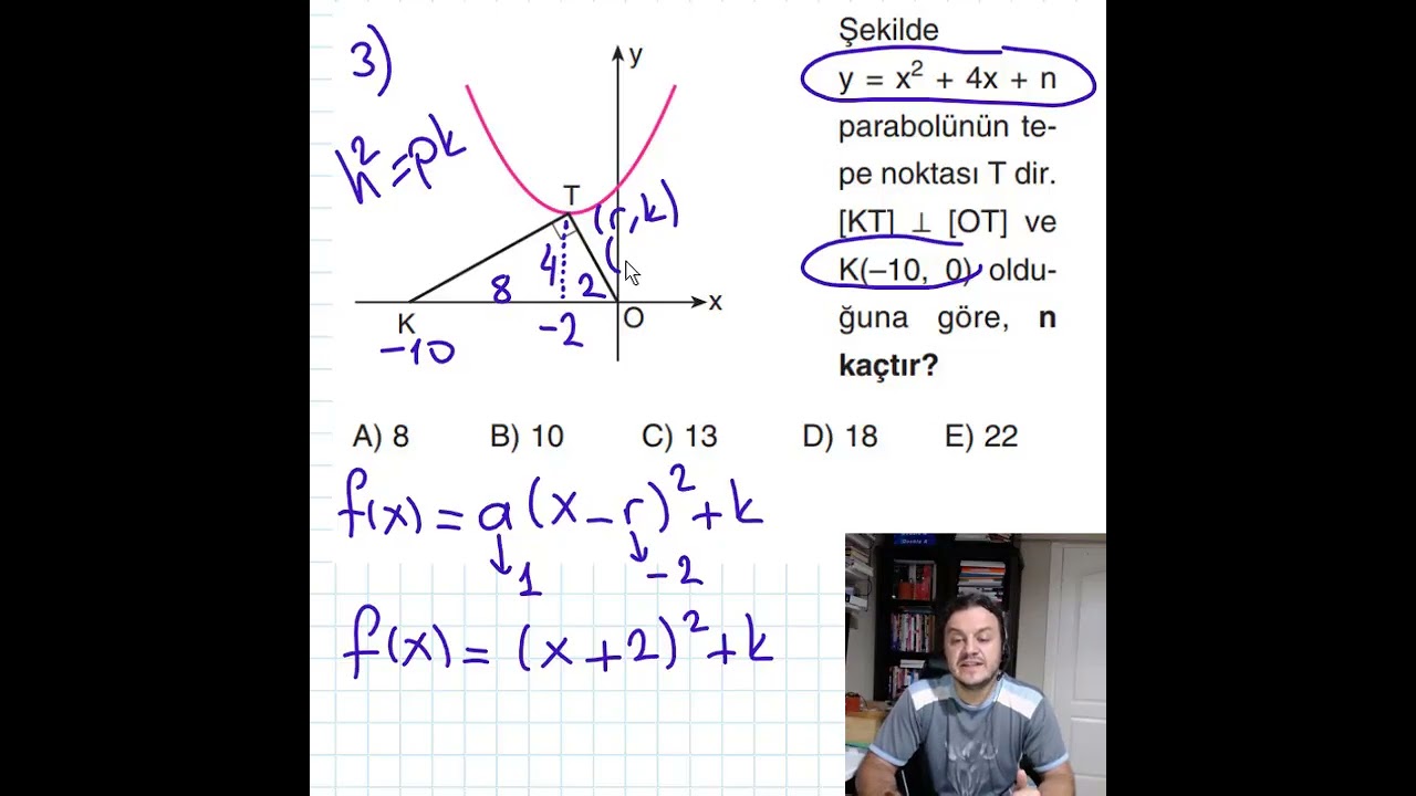 Parabolün Tepe Noktası bölüm 2 (4 Temel Örnek)