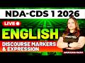 NDA &amp; CDS 1 2026 Exam English Live - Discourse Markers &amp; Expressions