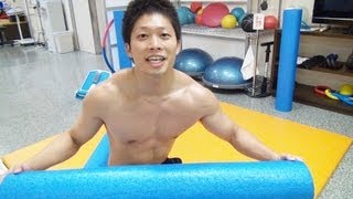 大胸筋を鍛えるストレッチポール腕立て伏せ