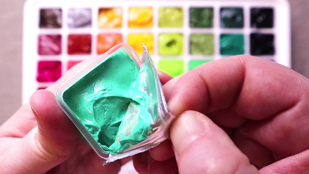 ASMR Opening Jelly Gouache Paints (56 colors) YouTube