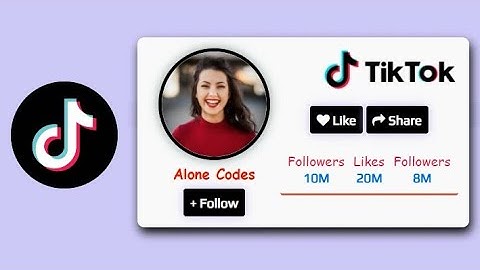 Tik Tok profile card using HTML & CSS Alone codes