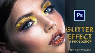 GLITTER EFFECT IN PHOTOSHOP: Digital Makeup using FREE Glitter Brushes & Patterns screenshot 5