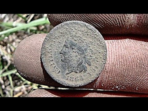 metal detecting civil war artifacts Civil War Coin 1864 L On Ribbon Metal Detecting