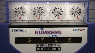 Evening Numbers Game Drawing: Thursday, August 23, 2018