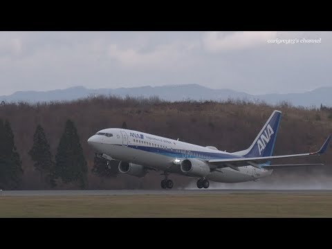 秋田空港 All Nippon Airways (ANA) Boeing 737-800 JA82AN 離陸 2018.11.24 @earlgreyv3