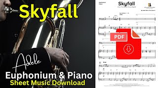 Skyfall (Adele) | Euphonium & piano | Euphonium sheet music for beginners | Digital download | Pdf