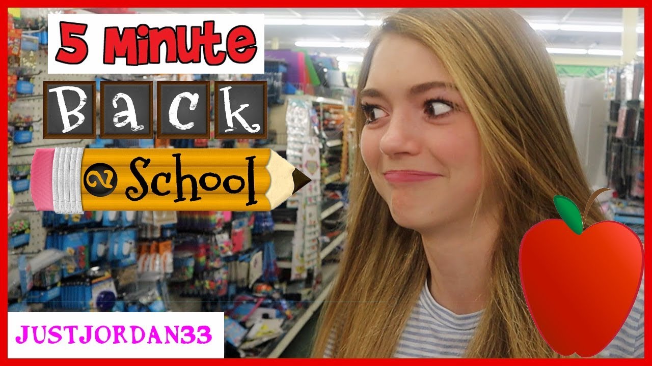 5 MiNUTE Dollar Store BACK TO SCHOOL Challenge / JustJordan33 - YouTube